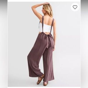 NWT HYFVE THE BUCKLE suspender overalls jumpsuit peppercorn size XS wide leg